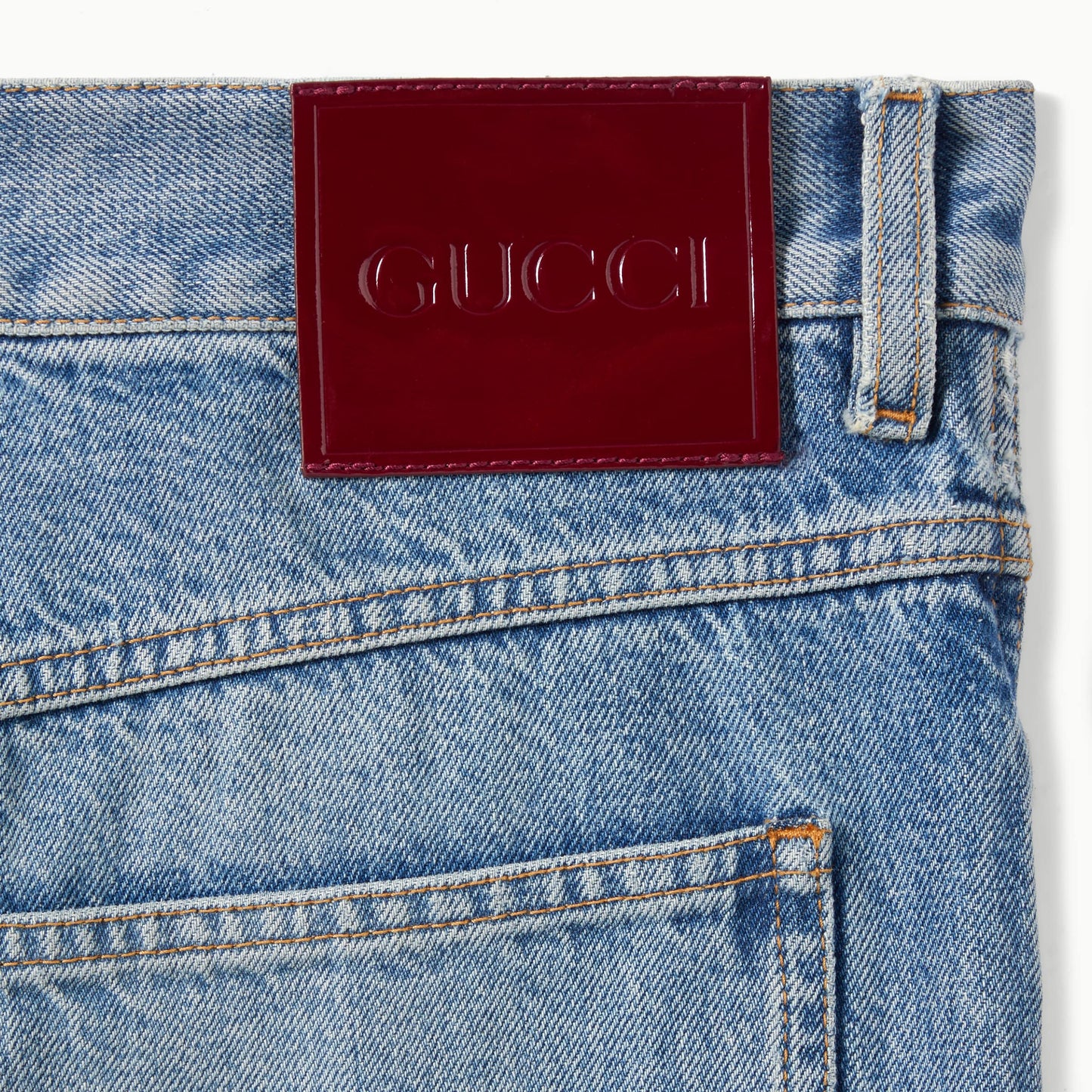 Pantalon en denim de coton coupe ajustée