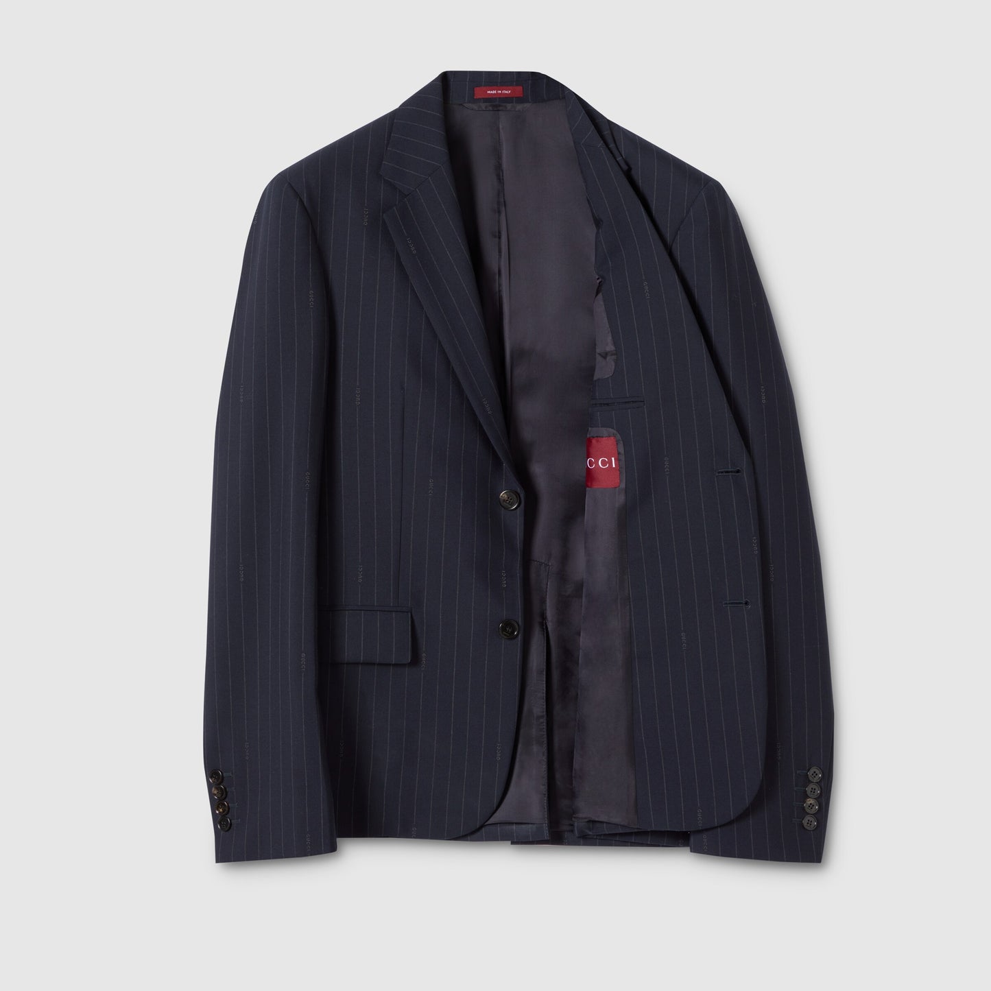 Veste en laine à fines rayures à simple boutonnage