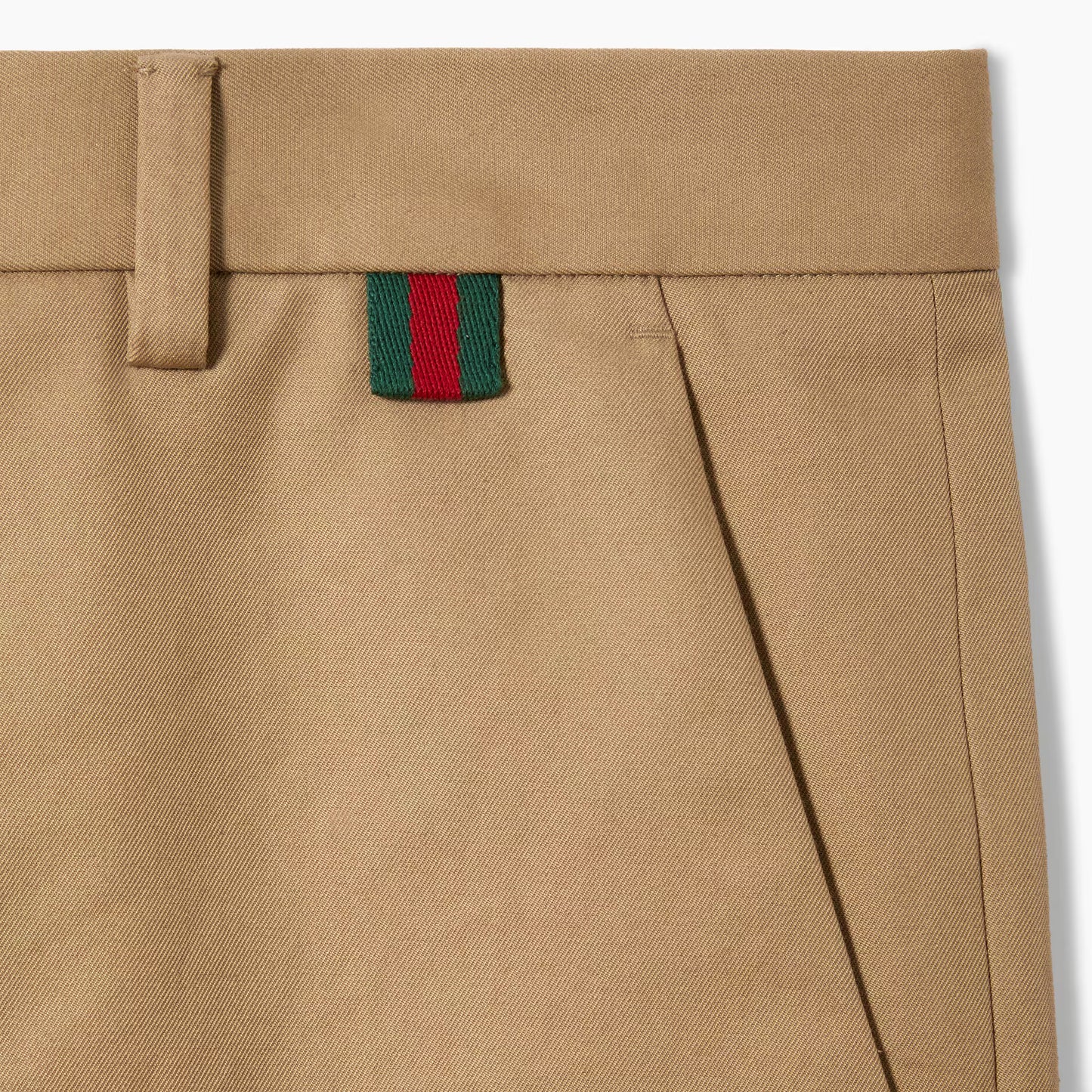 Pantalon en twill de coton avec détail bande Web