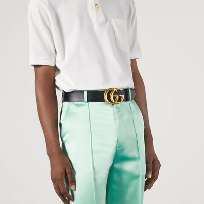 Ceinture large GG Marmont avec boucle brillante