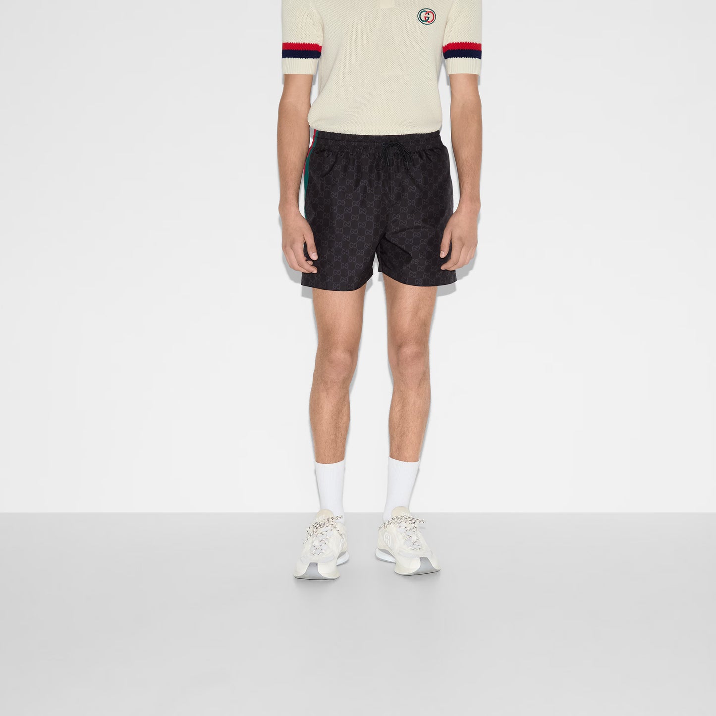 Short de bain en nylon à imprimé GG