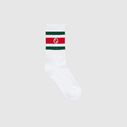 Chaussettes en coton à motif GG enlacés rond