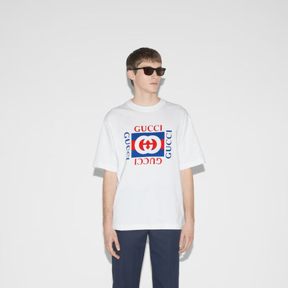 T-shirt en jersey de coton à imprimé Gucci