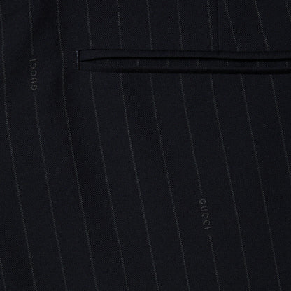 Pantalon en laine à fines rayures