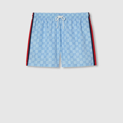Printed poplin tech swim shorts