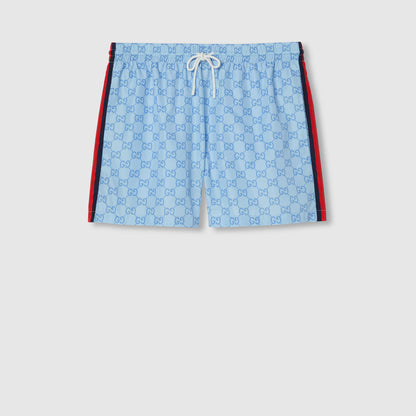 Short de bain technique en popeline imprimée