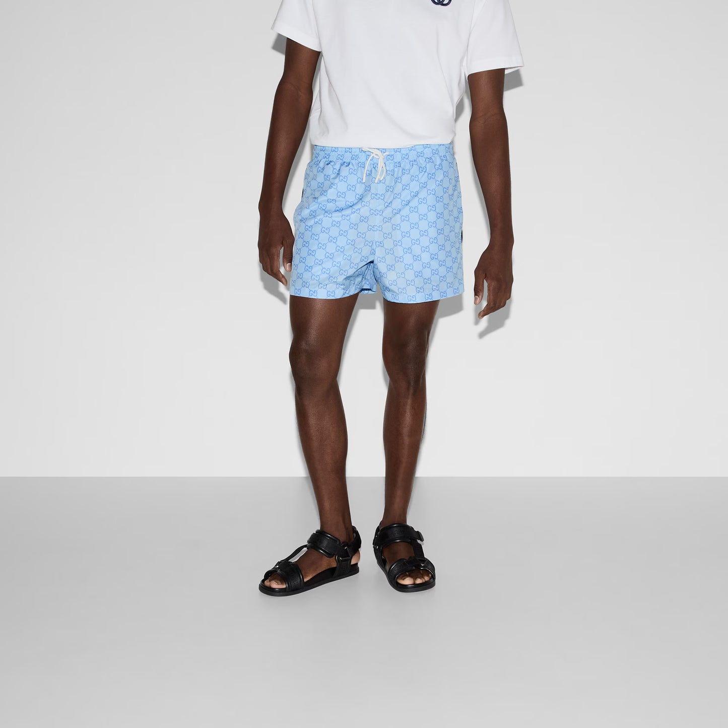 Short de bain technique en popeline imprimée
