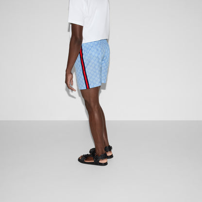 Short de bain technique en popeline imprimée