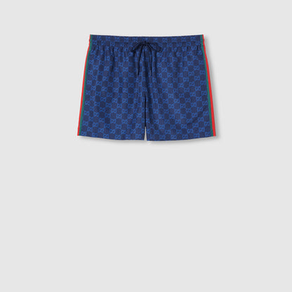 Short de bain technique en popeline imprimée