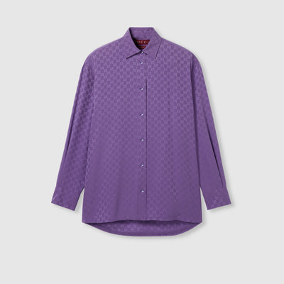 Chemise oversize en jacquard de soie GG
