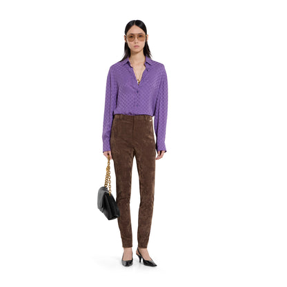 Chemise oversize en jacquard de soie GG