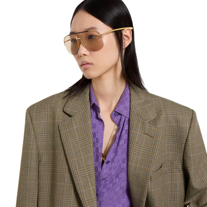 Chemise oversize en jacquard de soie GG