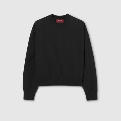 Sweat-shirt en jersey de coton avec broderie