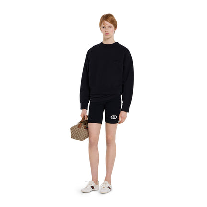 Sweat-shirt en jersey de coton avec broderie
