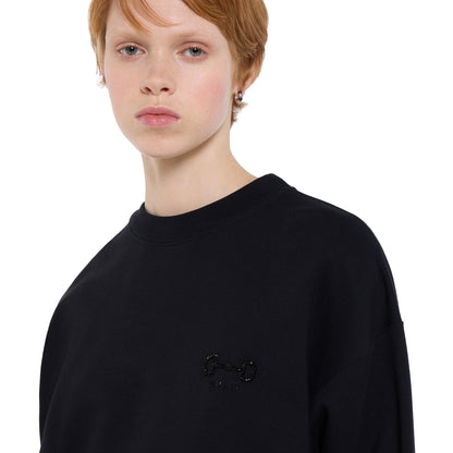 Sweat-shirt en jersey de coton avec broderie