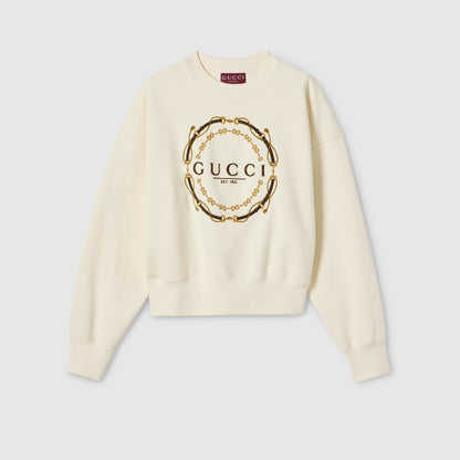 Sweat-shirt en jersey de coton à imprimé