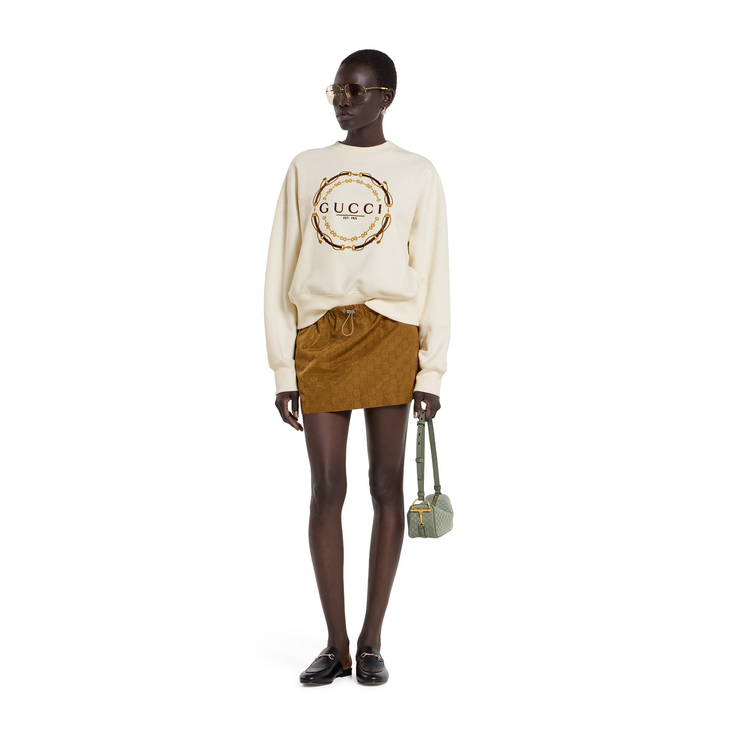 Sweat-shirt en jersey de coton à imprimé