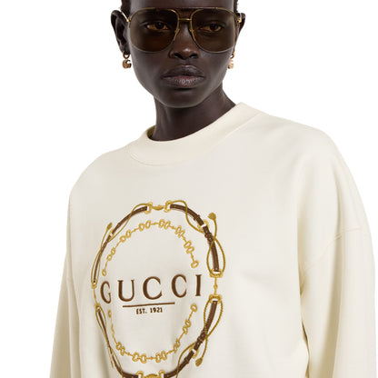 Sweat-shirt en jersey de coton à imprimé