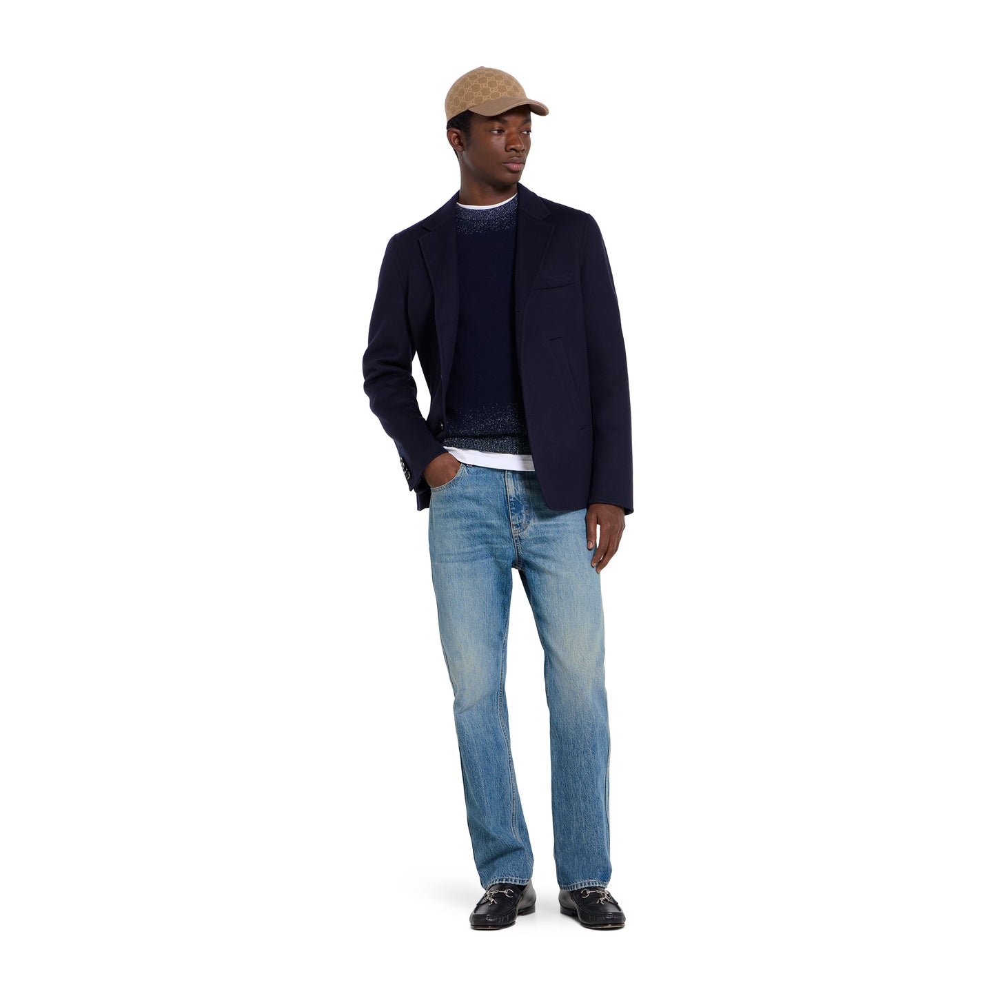 Pantalon en denim de coton coupe ajustée
