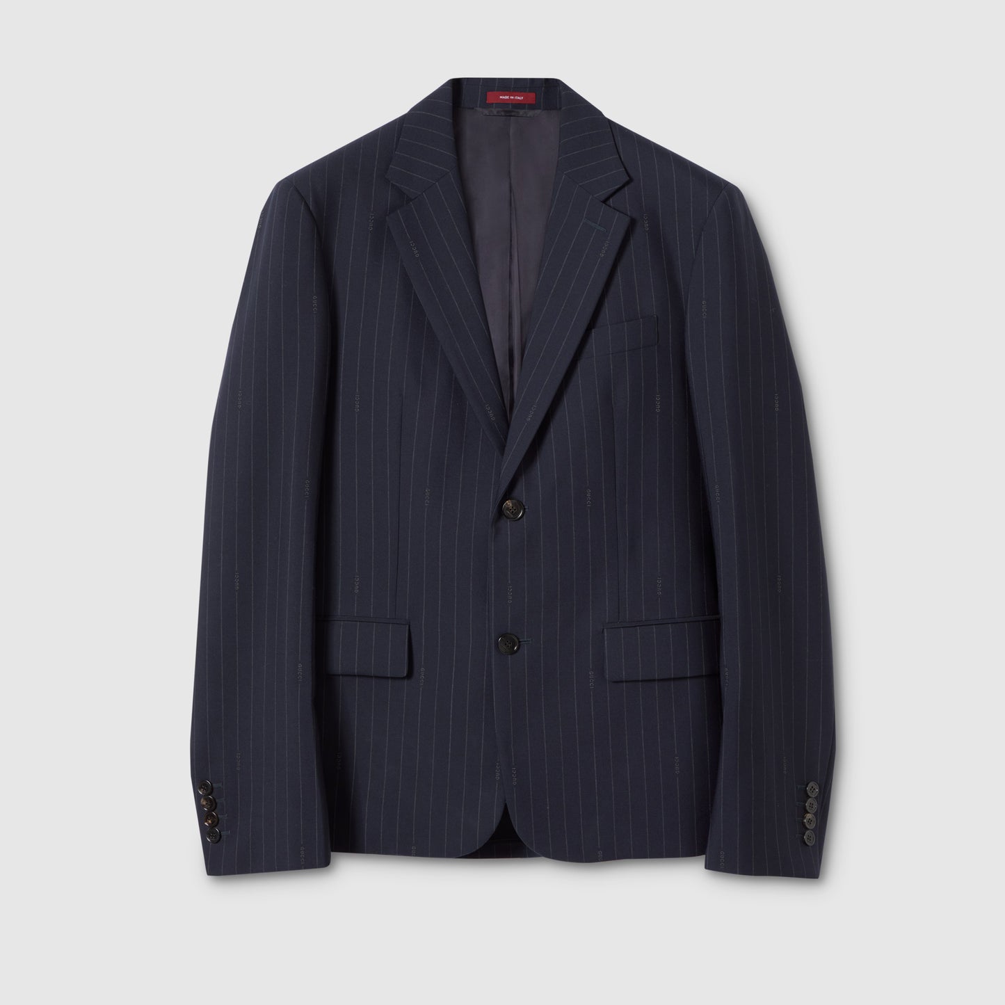 Veste en laine à fines rayures à simple boutonnage