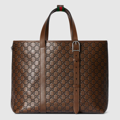 GG Emblem large tote bag