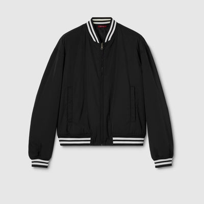Reversible nylon twill zip jacket