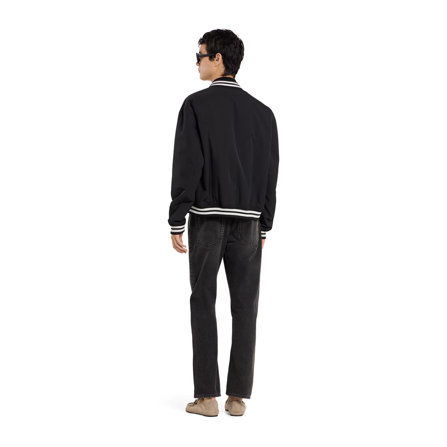 Veste zippée réversible en sergé de nylon