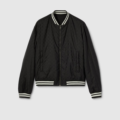Veste zippée réversible en sergé de nylon
