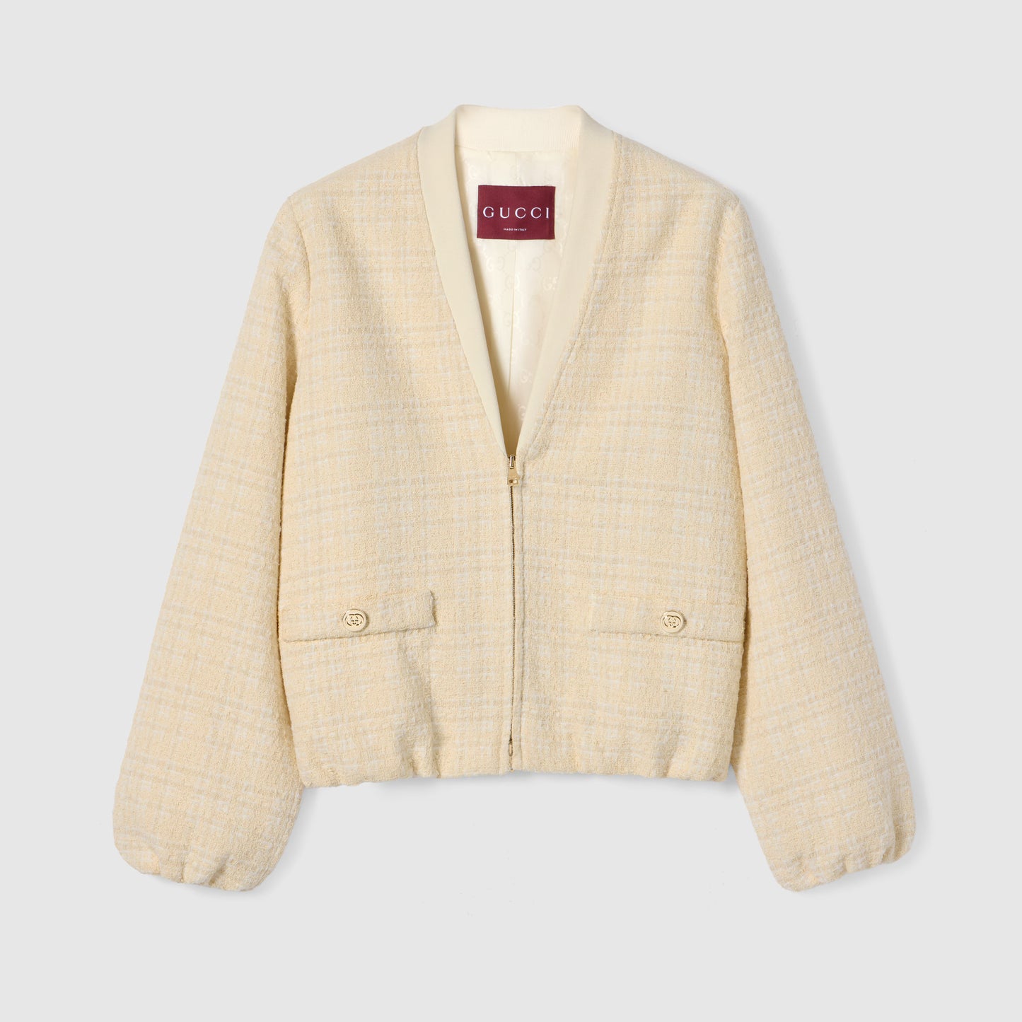 Veste en tweed de coton à carreaux lamé