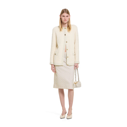 Cardigan en laine bouclée lamée
