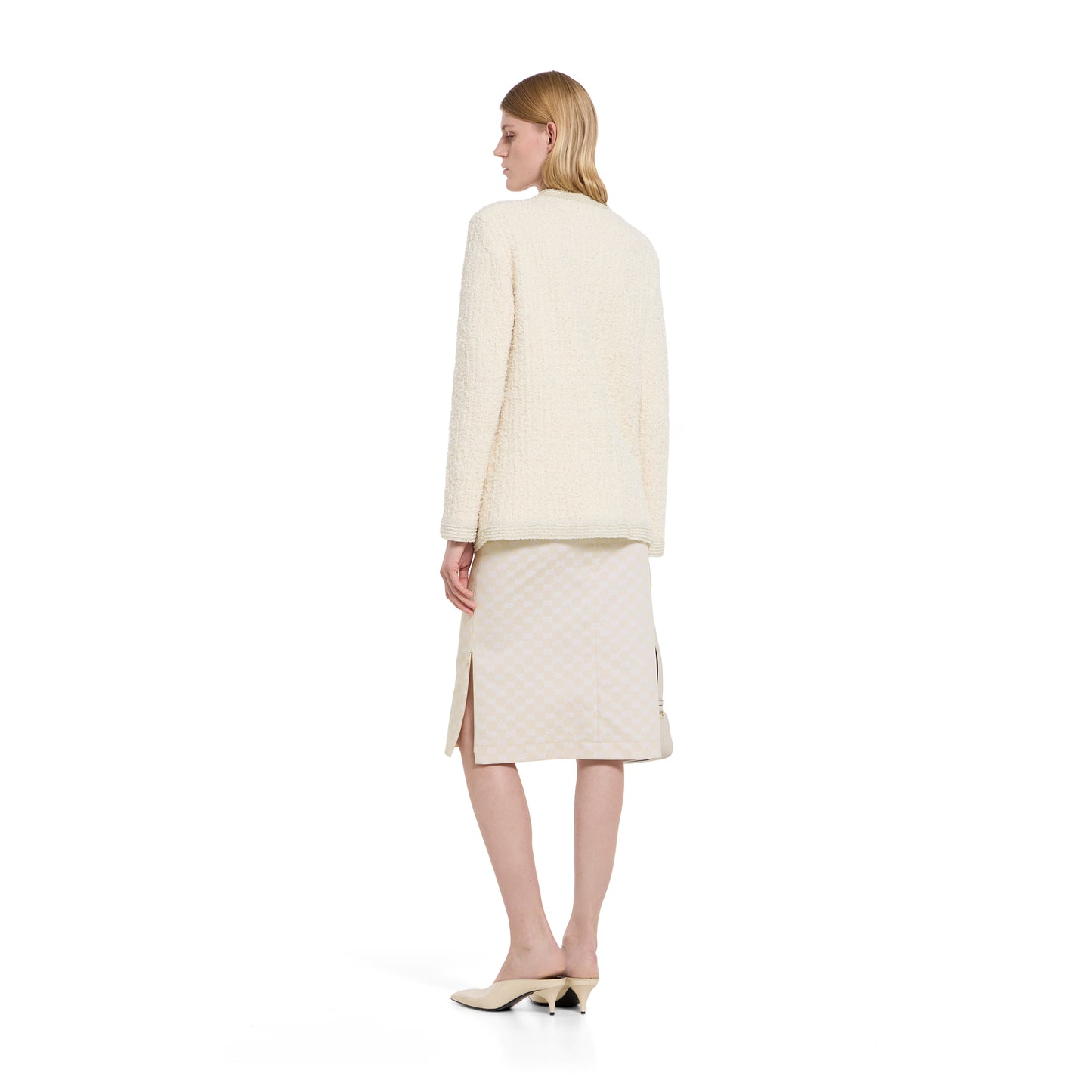 Cardigan en laine bouclée lamée