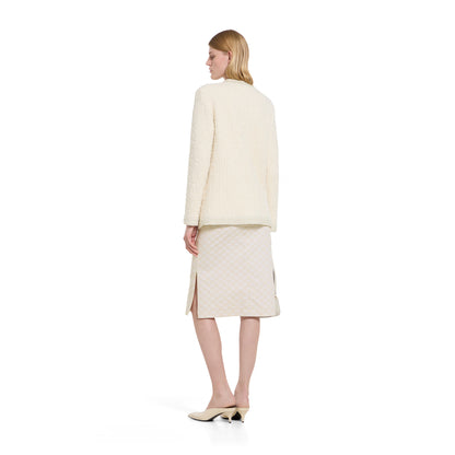 Cardigan en laine bouclée lamée
