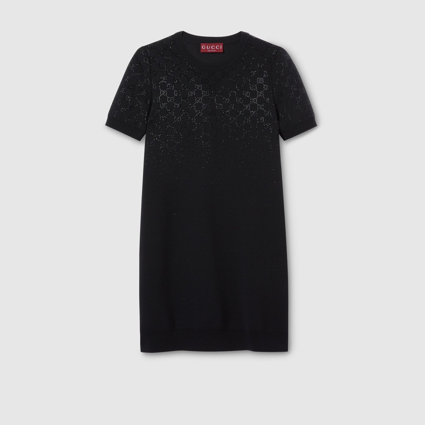 Robe en laine fine avec cristaux GG