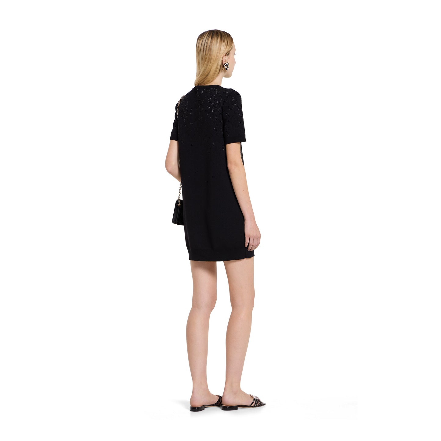 Robe en laine fine avec cristaux GG