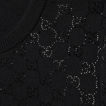 Robe en laine fine avec cristaux GG