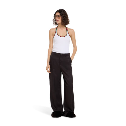Pantalon en jacquard de soie à détail Mors