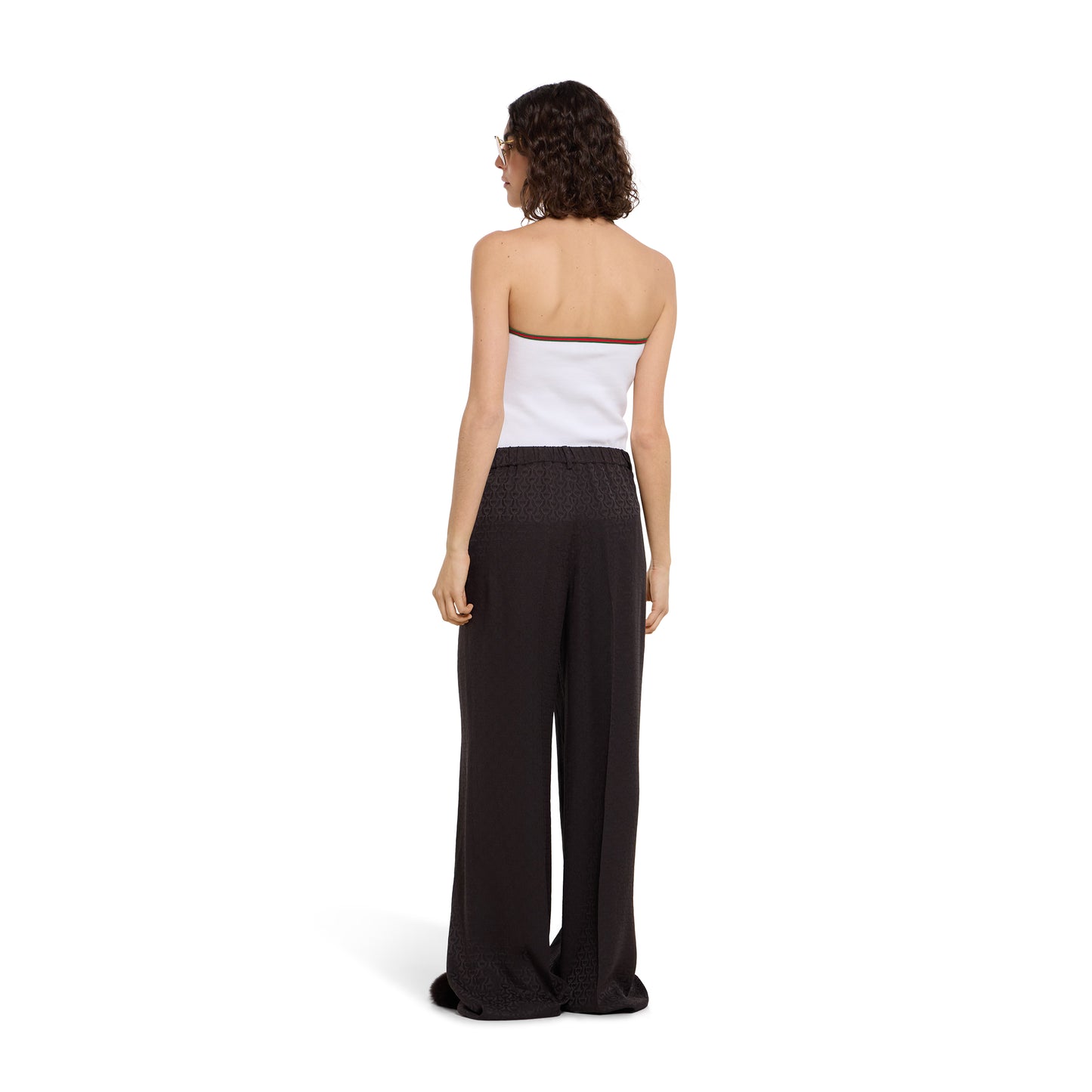 Pantalon en jacquard de soie à détail Mors