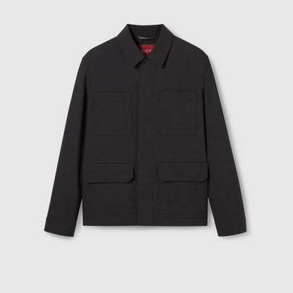 Veste en laine avec liseré Gucci