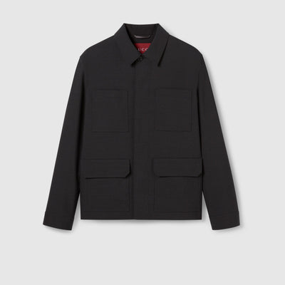 Veste en laine avec liseré Gucci