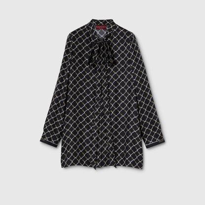 Robe en twill de soie imprimé