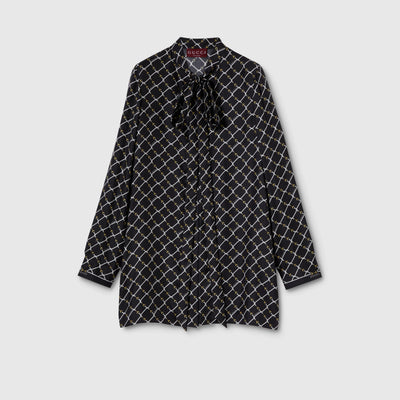 Robe en twill de soie imprimé