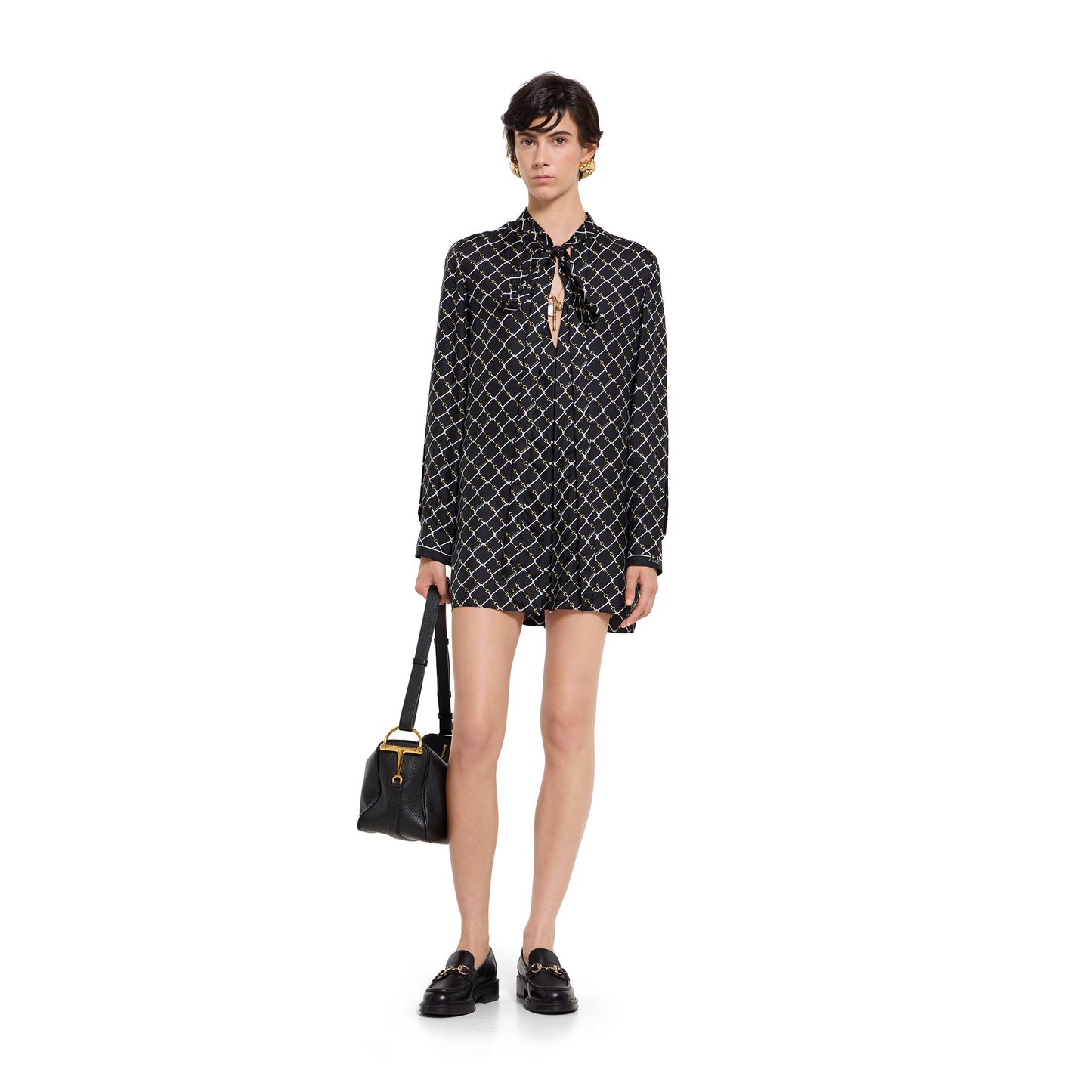 Robe en twill de soie imprimé