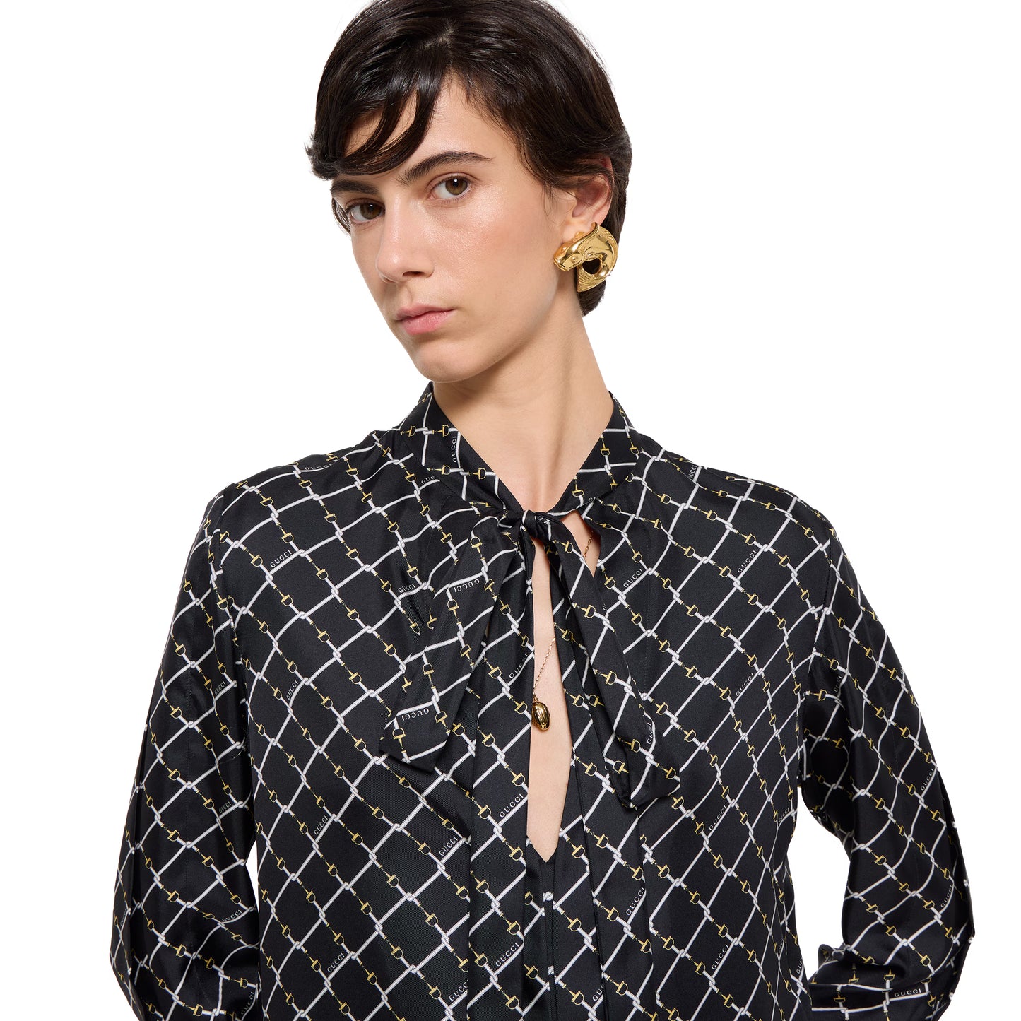 Robe en twill de soie imprimé