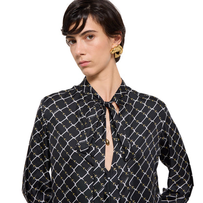 Robe en twill de soie imprimé