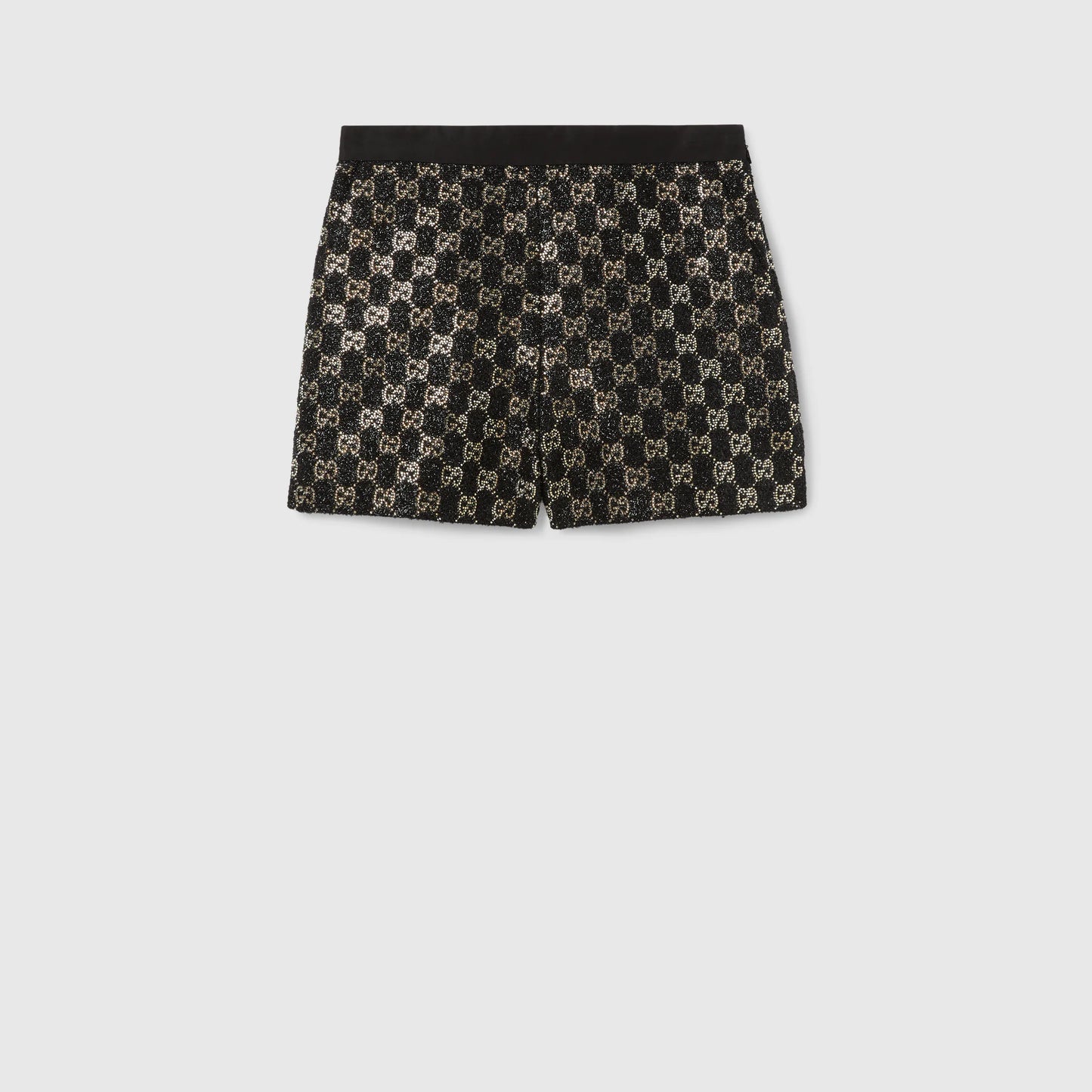 Short en tweed de laine lamé brodée