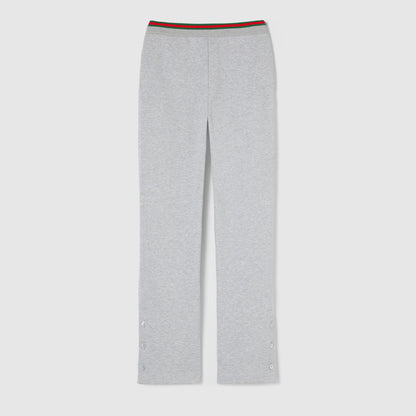 Pantalon décontracté en jersey de coton avec bande Web