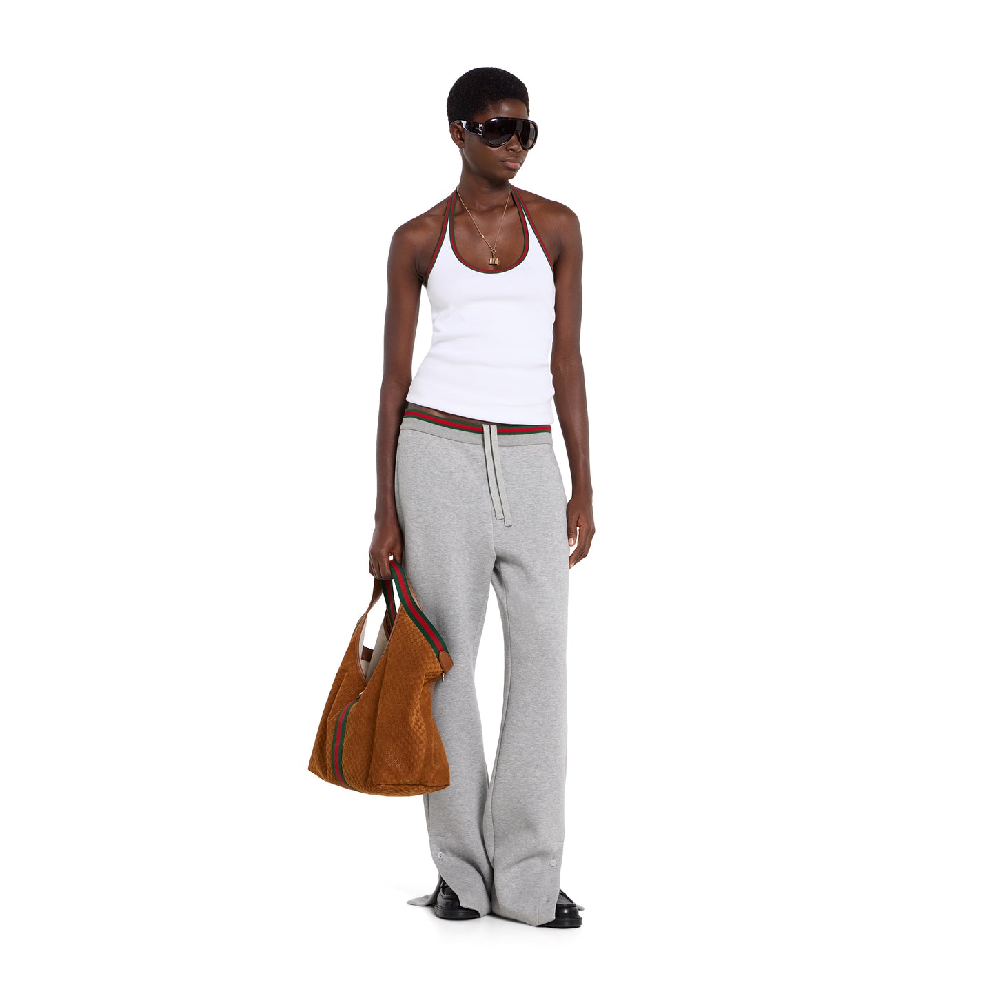 Pantalon décontracté en jersey de coton avec bande Web