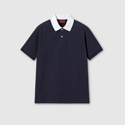 Polo en piqué de coton stretch