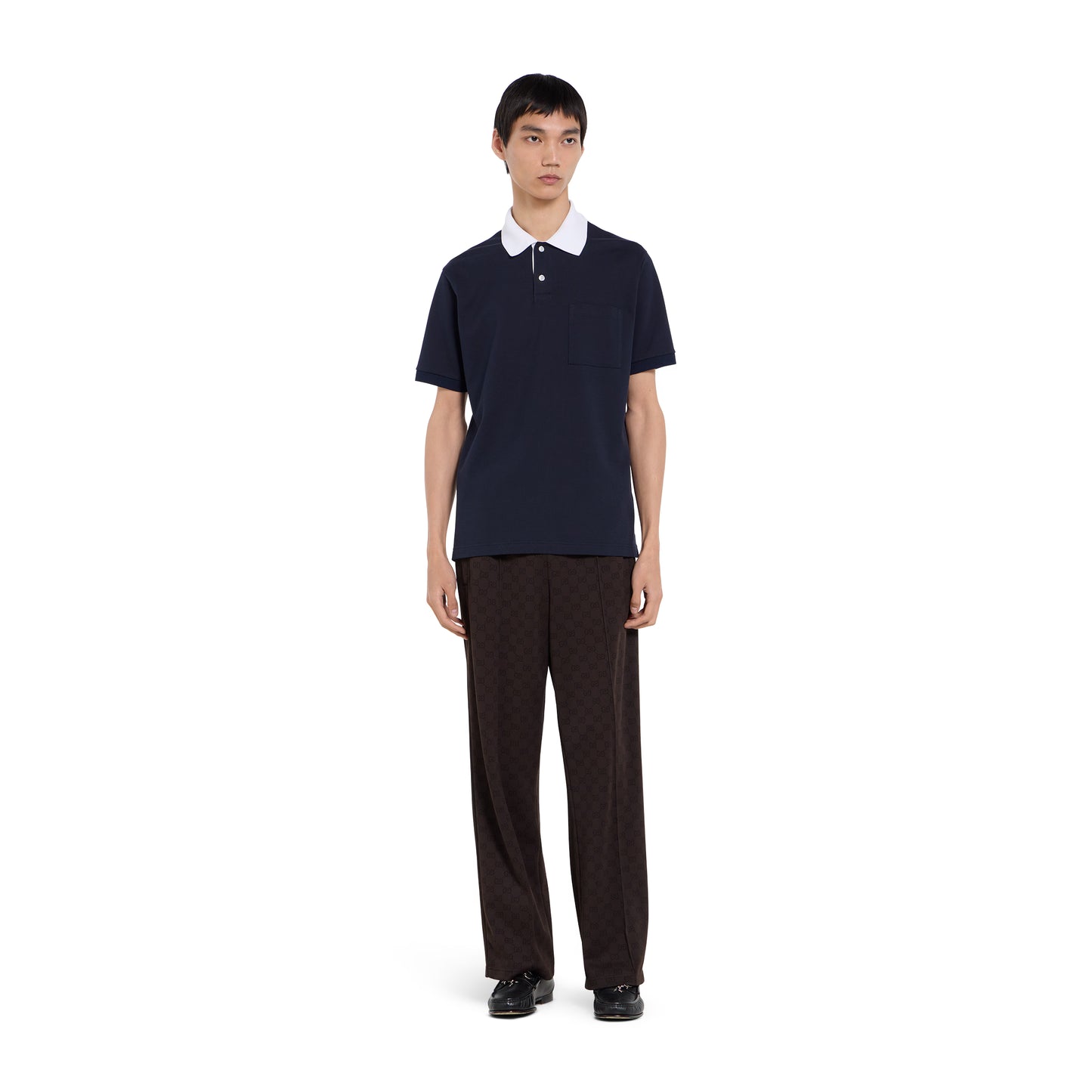 Polo en piqué de coton stretch