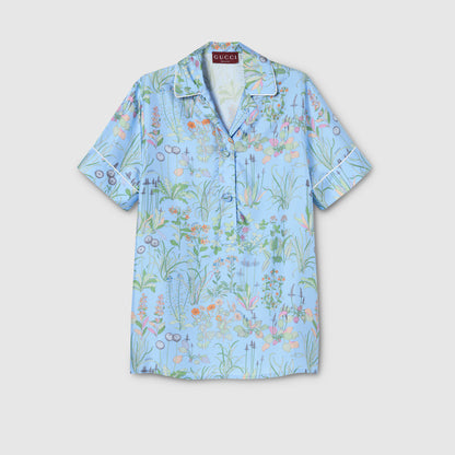 Chemise en twill de soie avec imprimé